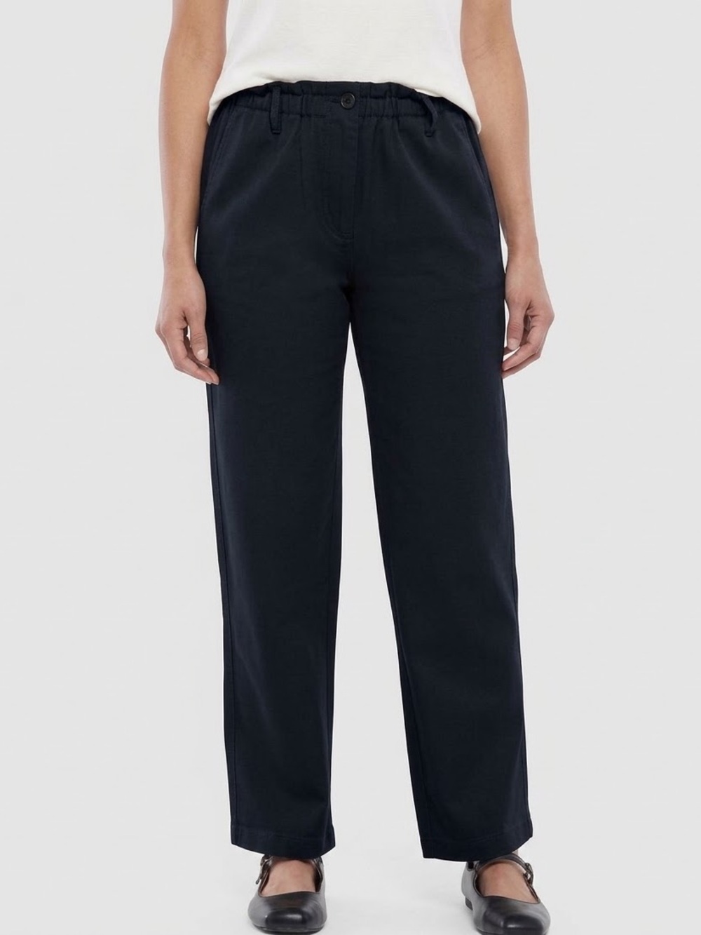 Gap XL Relaxed Leg Cropped Dark Navy Twill Trouser Pants Casual Career